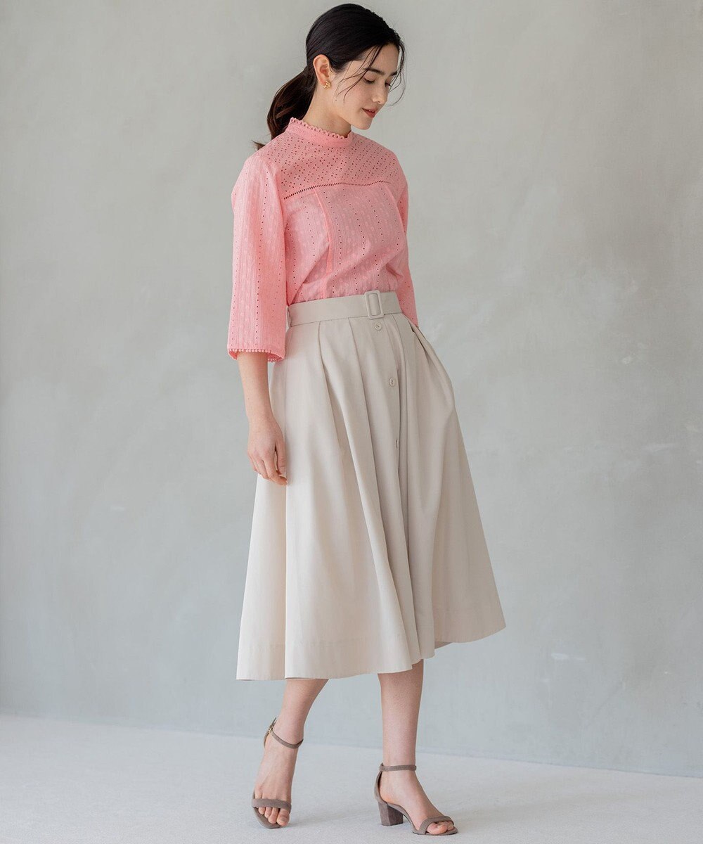 組曲 カラータフタベルト付き スカート 