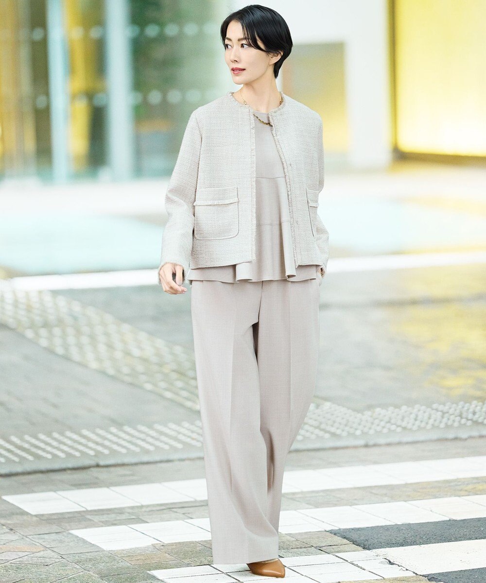 自由区 【SHIHOさん着用】ソフトウールブレンドワイド パンツ 