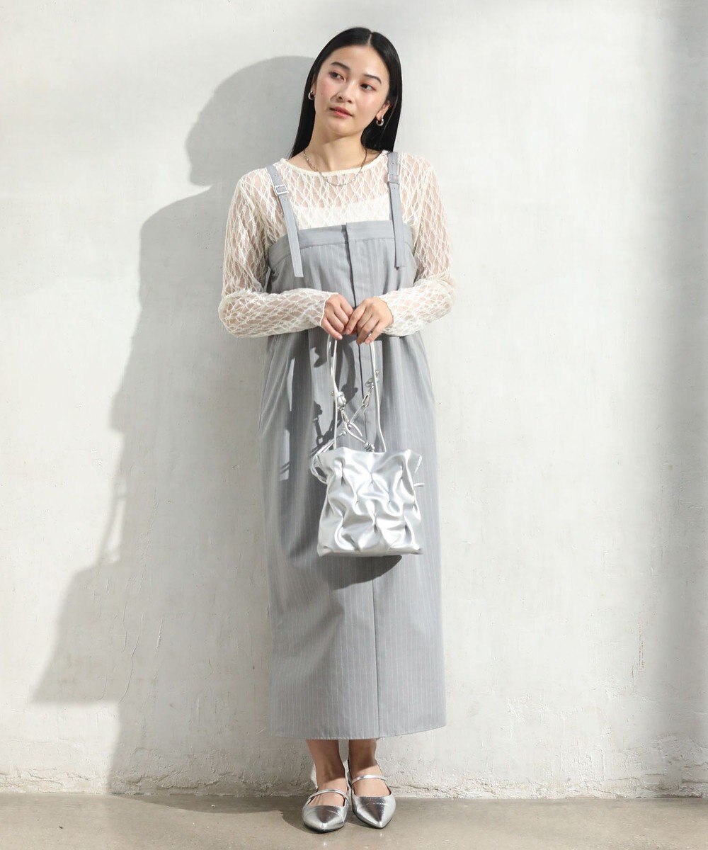 Green Parks ピンストライプベアトップジャンスカ 