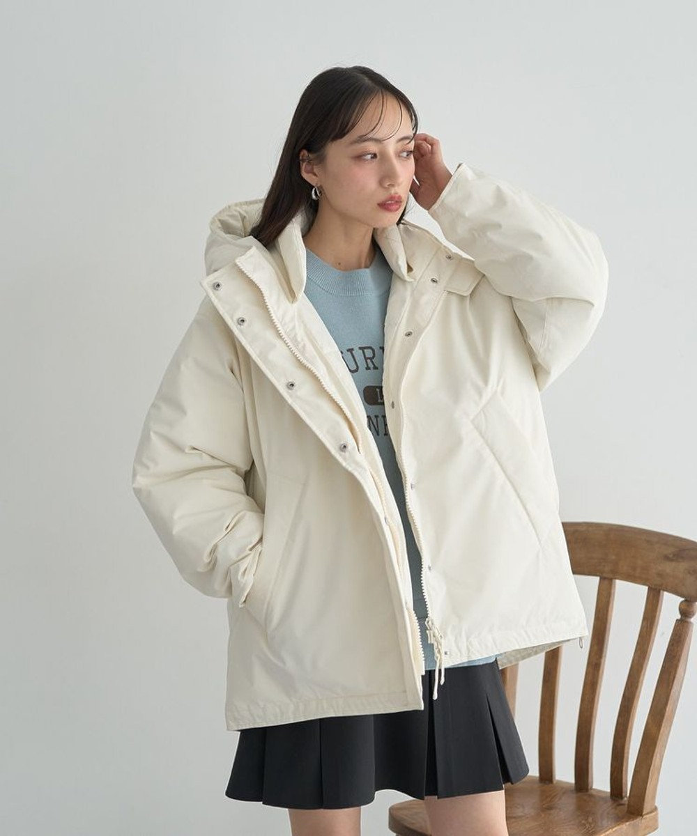 earth music&ecology フーデットパファーコート 