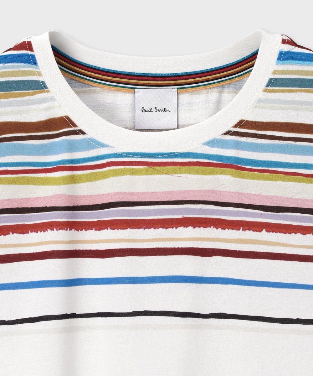 Paul Smith Cairo Stripe Chalk プリントTシャツ 
