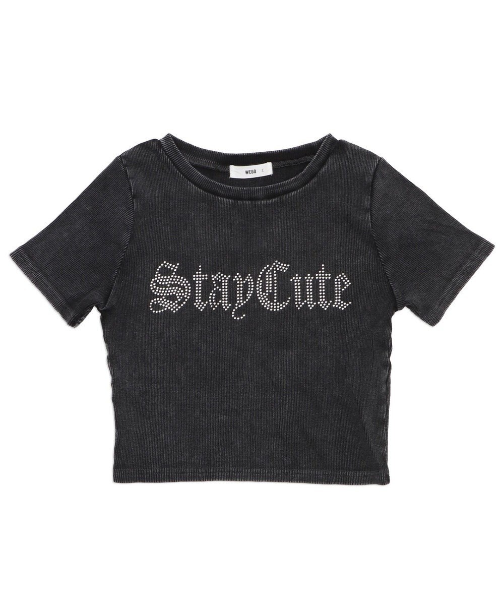 WEGO ヴィンテージウォッシュグラフィックリブT 