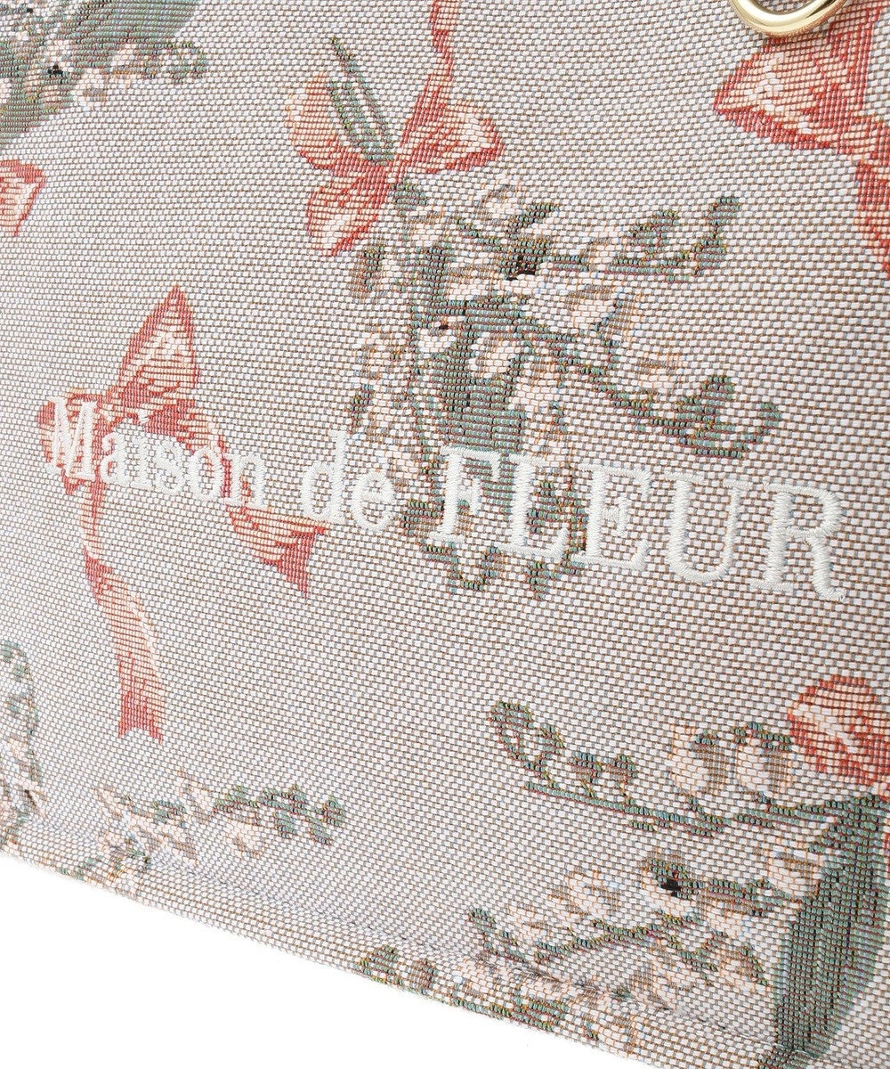 Maison de FLEUR すずらん柄ゴブラン2Wayスクエアトート 