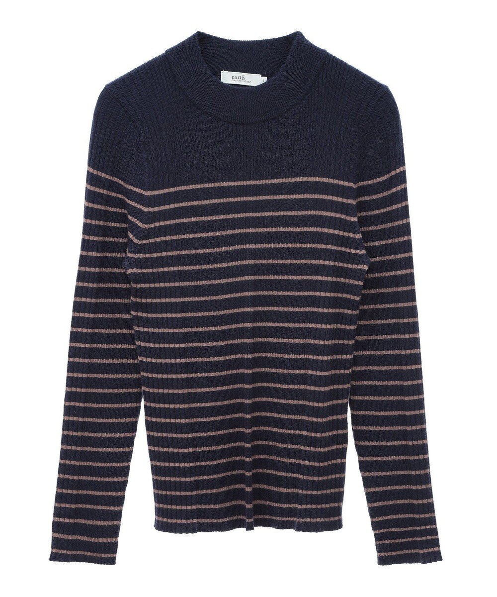 earth music&ecology やわらかタッチハイネックリブニットプルオーバー 