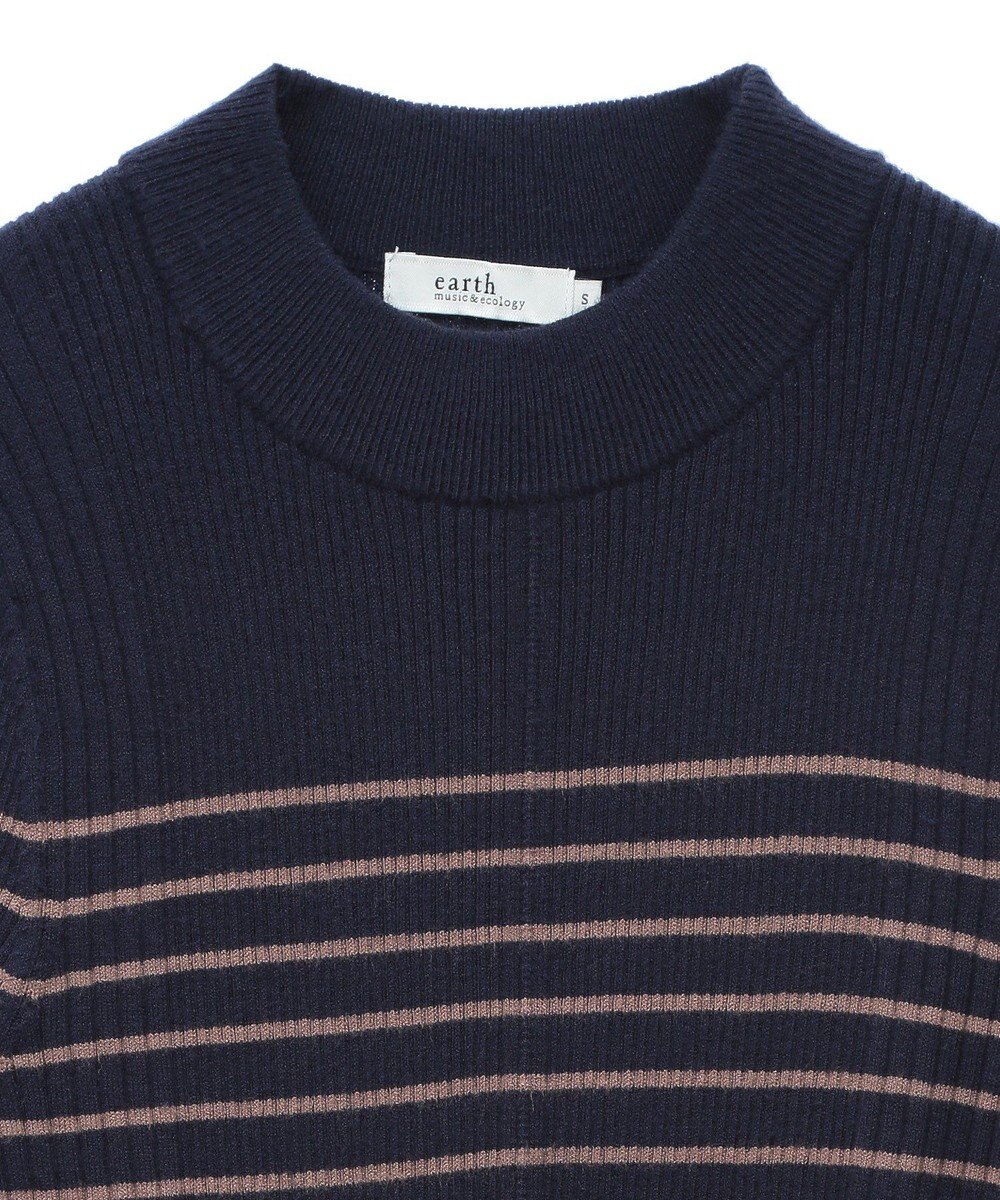 earth music&ecology やわらかタッチハイネックリブニットプルオーバー 