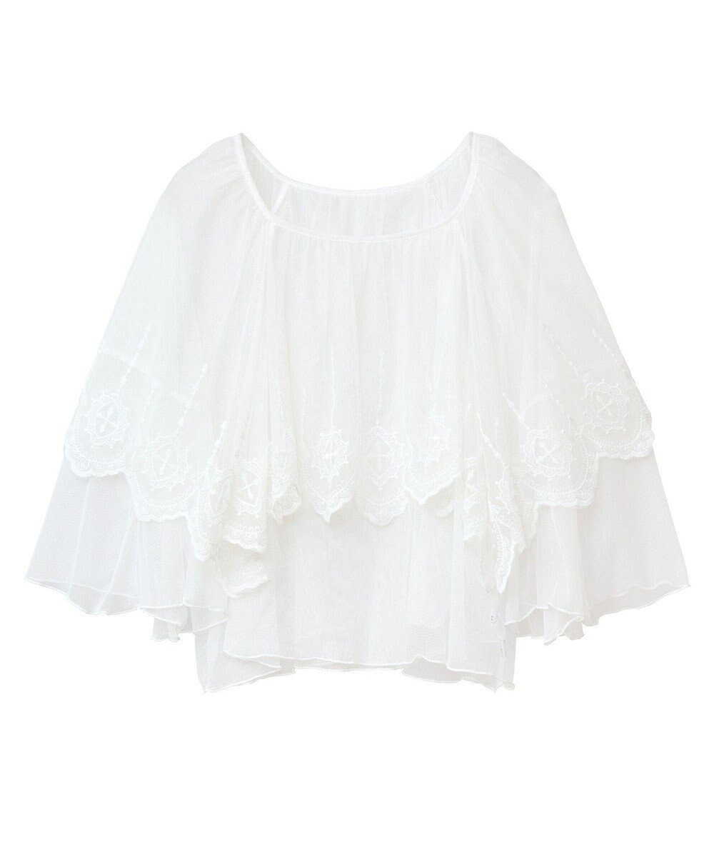 Green Parks ■ＥＳＣＡＲ　チュール刺繍ハンカチーフブラウス 