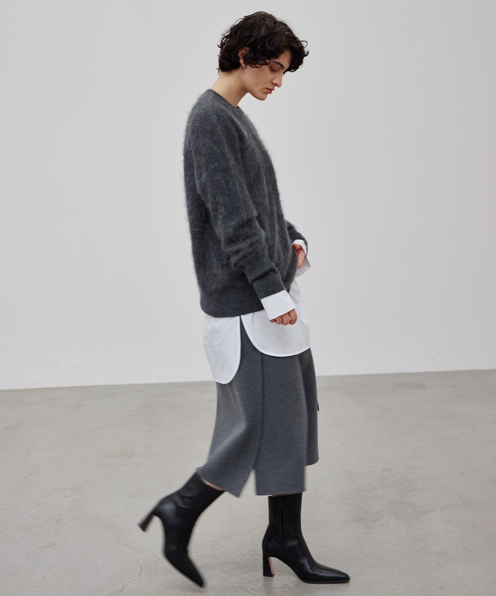 BEIGE， GRASSE / サテンベルト付きリバーラップスカート 