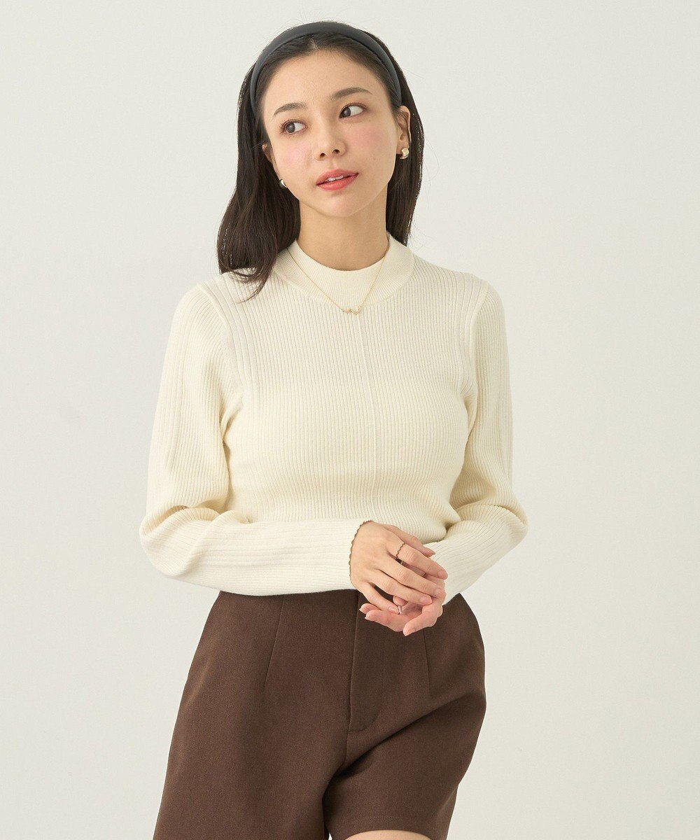 earth music&ecology やわらかタッチハイネックリブニットプルオーバー 