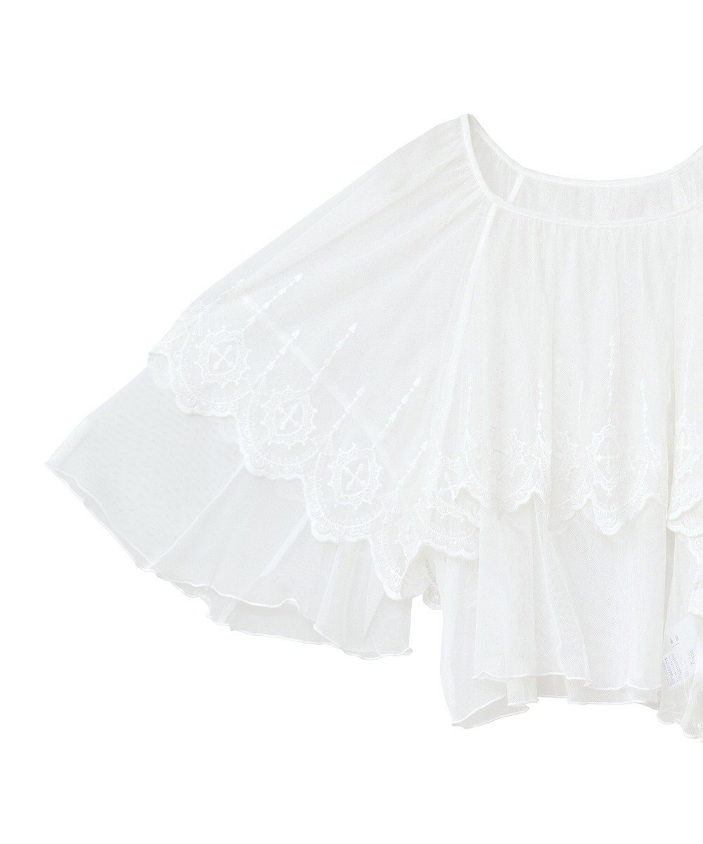 Green Parks ■ＥＳＣＡＲ　チュール刺繍ハンカチーフブラウス 