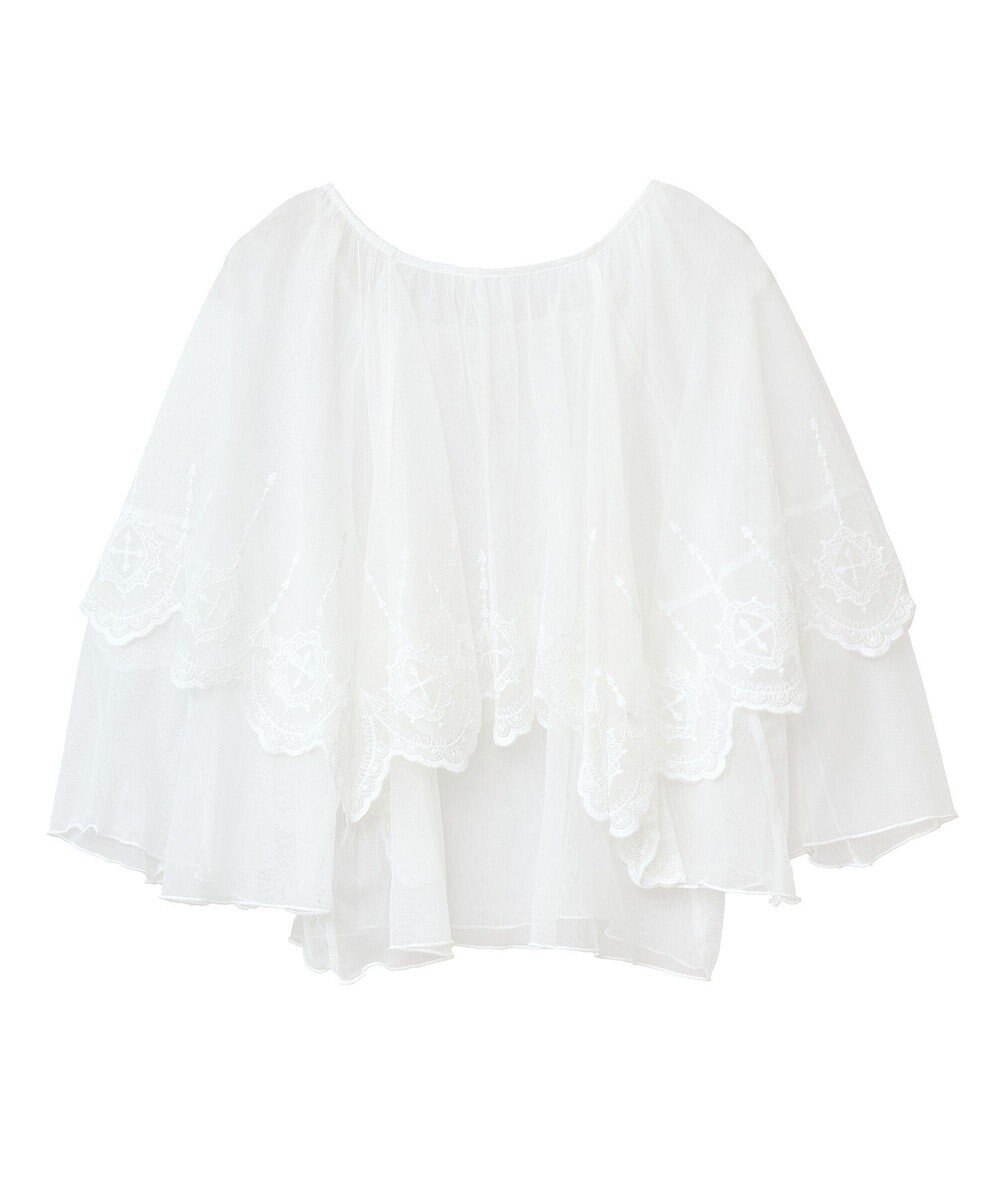 Green Parks ■ＥＳＣＡＲ　チュール刺繍ハンカチーフブラウス 