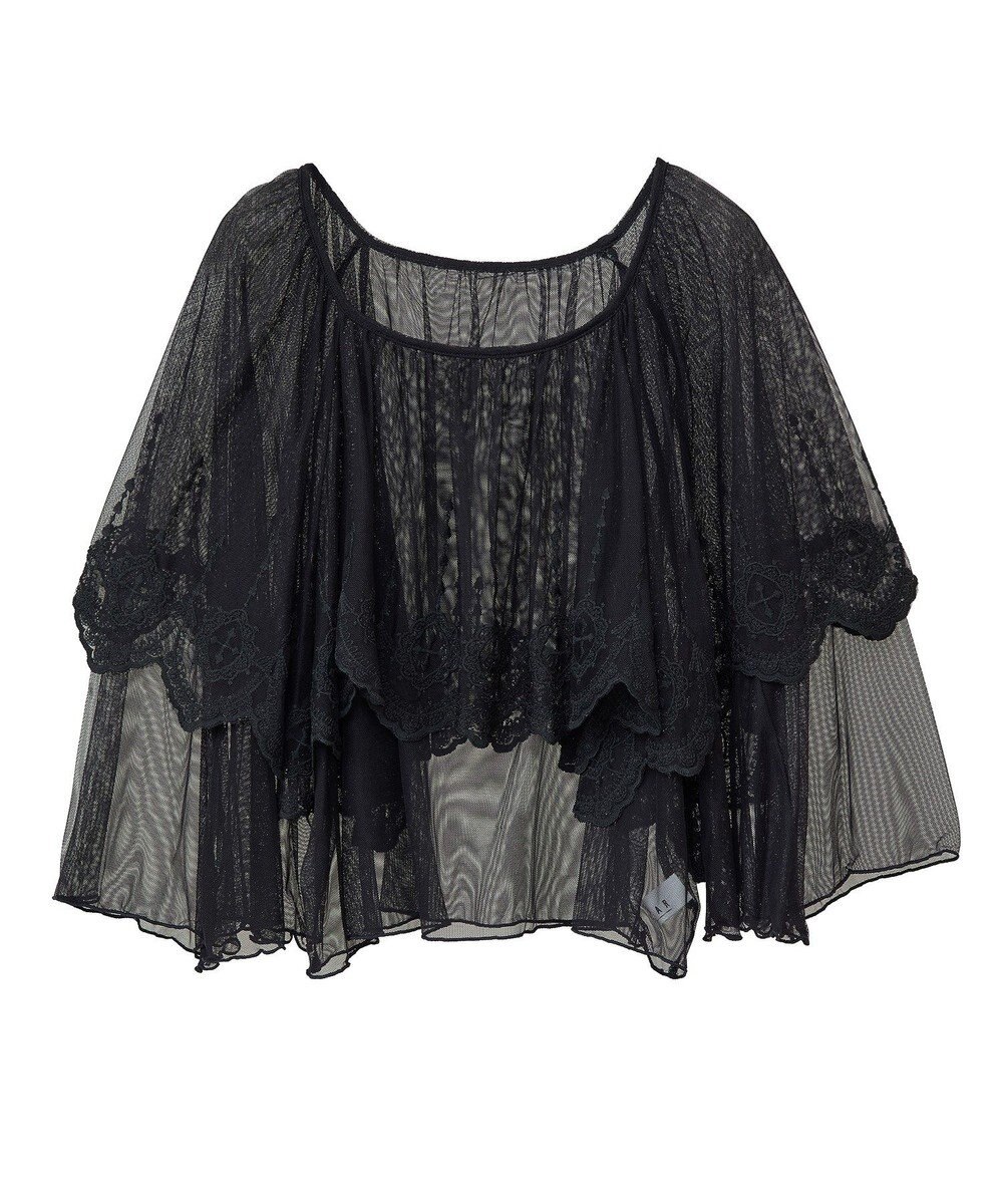 Green Parks ■ＥＳＣＡＲ　チュール刺繍ハンカチーフブラウス 