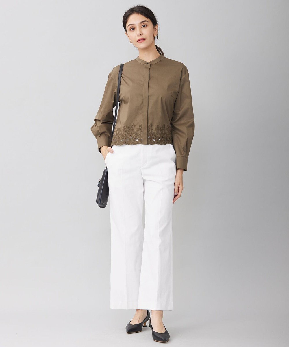 自由区 【接触冷感・UVカット・吸水速乾・洗える】シェルタリングオックスストレート パンツ 