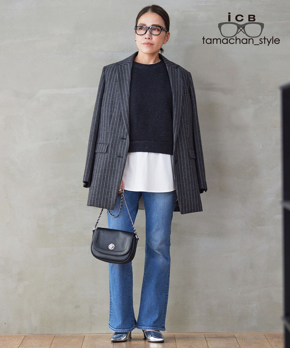 ICB 【ICB×tamachan_style コラボ】スタイルアップ フレアデニム 