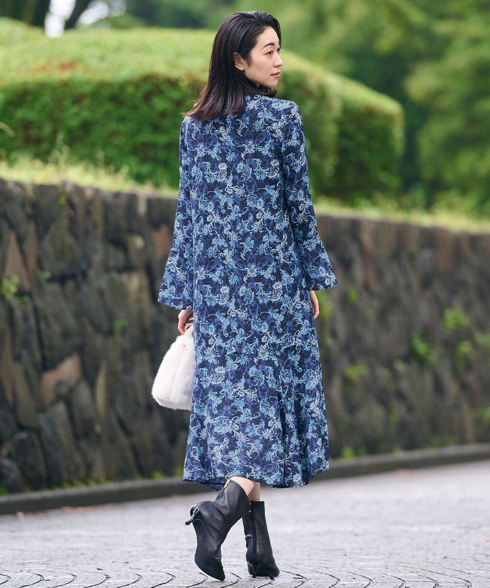 自由区 L 【洗える】バロックプリント ワンピース 