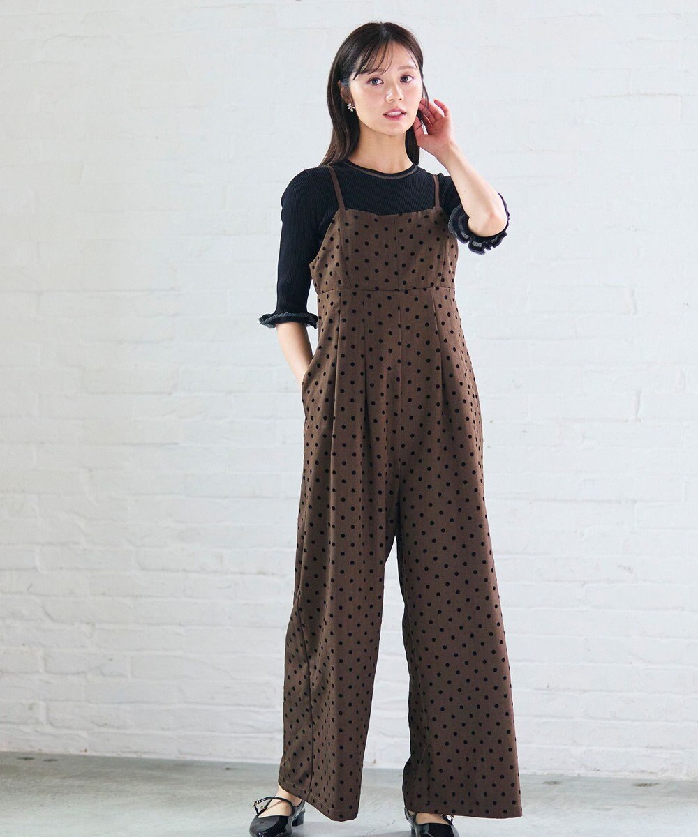 Feroux ドットフロッキー ロンパース 
