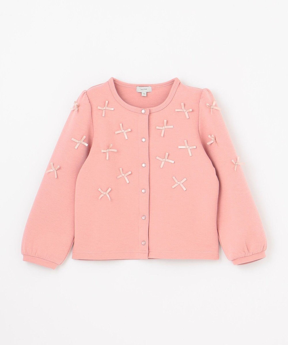 ANY KIDS スナップボタン リボンカーディガン 