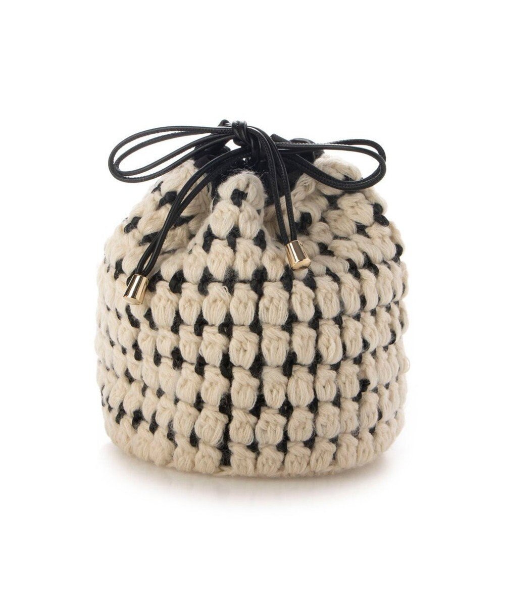 UNBILLION カシュカシュ cachecache / サテンリボン編み込み巾着ショルダー 