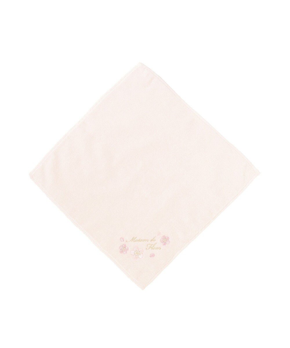 Maison de FLEUR サクラ刺繍タオルハンカチ 