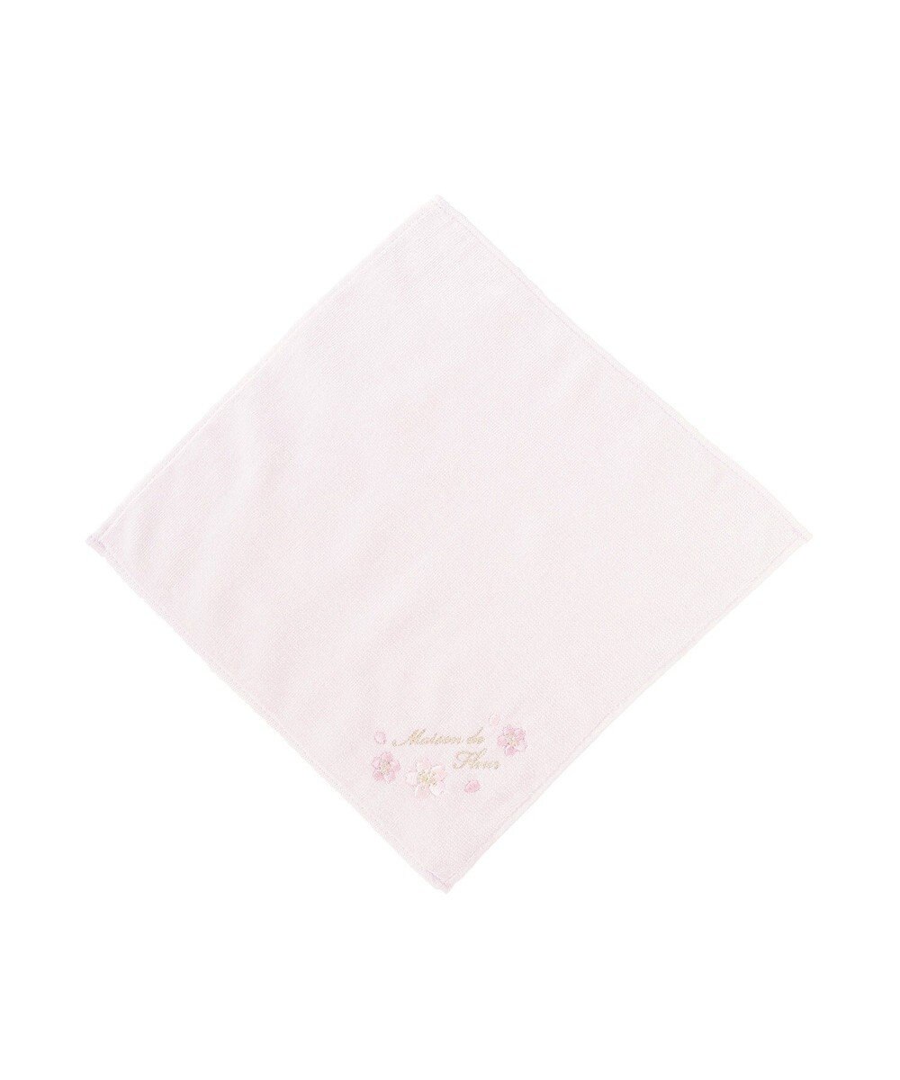 Maison de FLEUR サクラ刺繍タオルハンカチ 