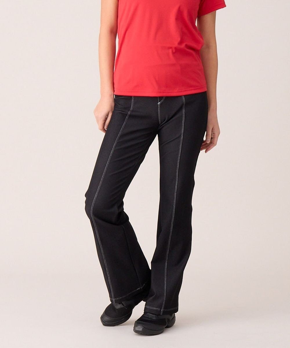 Chacott デニム調ブーツカットパンツ 