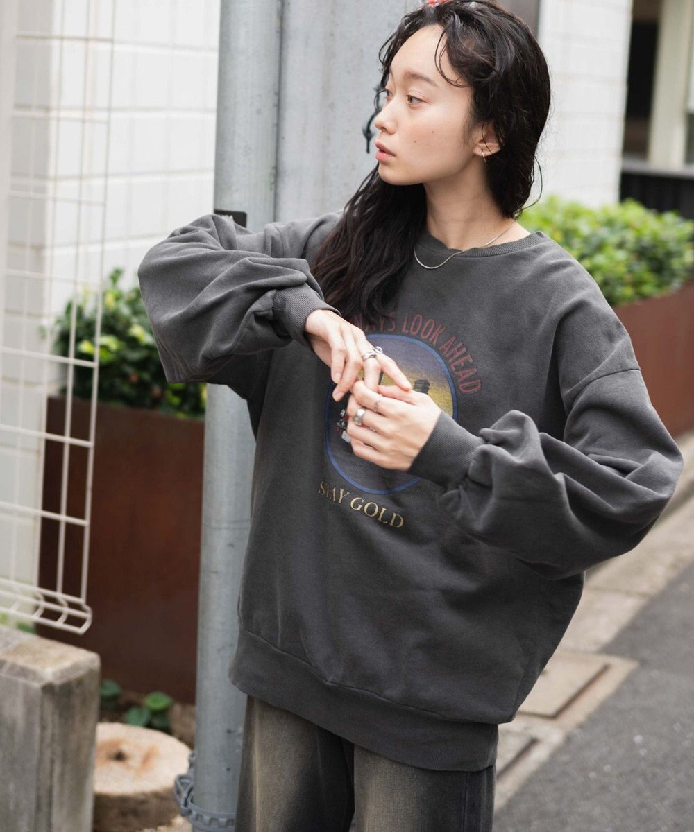 WEGO ヴィンテージライクピグメントスウェット 