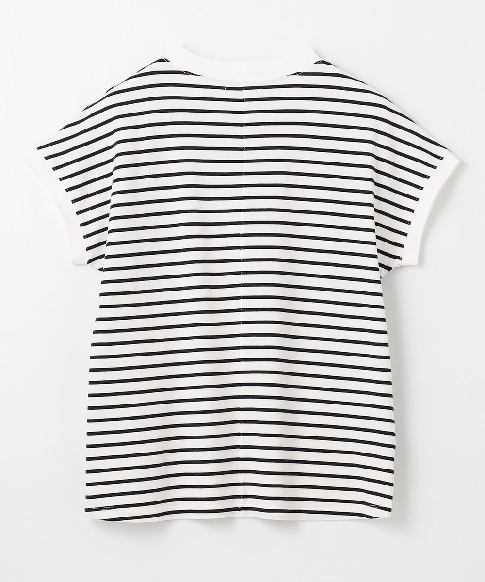 ANY L 【大好評につき新色登場！】モックネックフレンチスリーブ ボーダーＴシャツ 