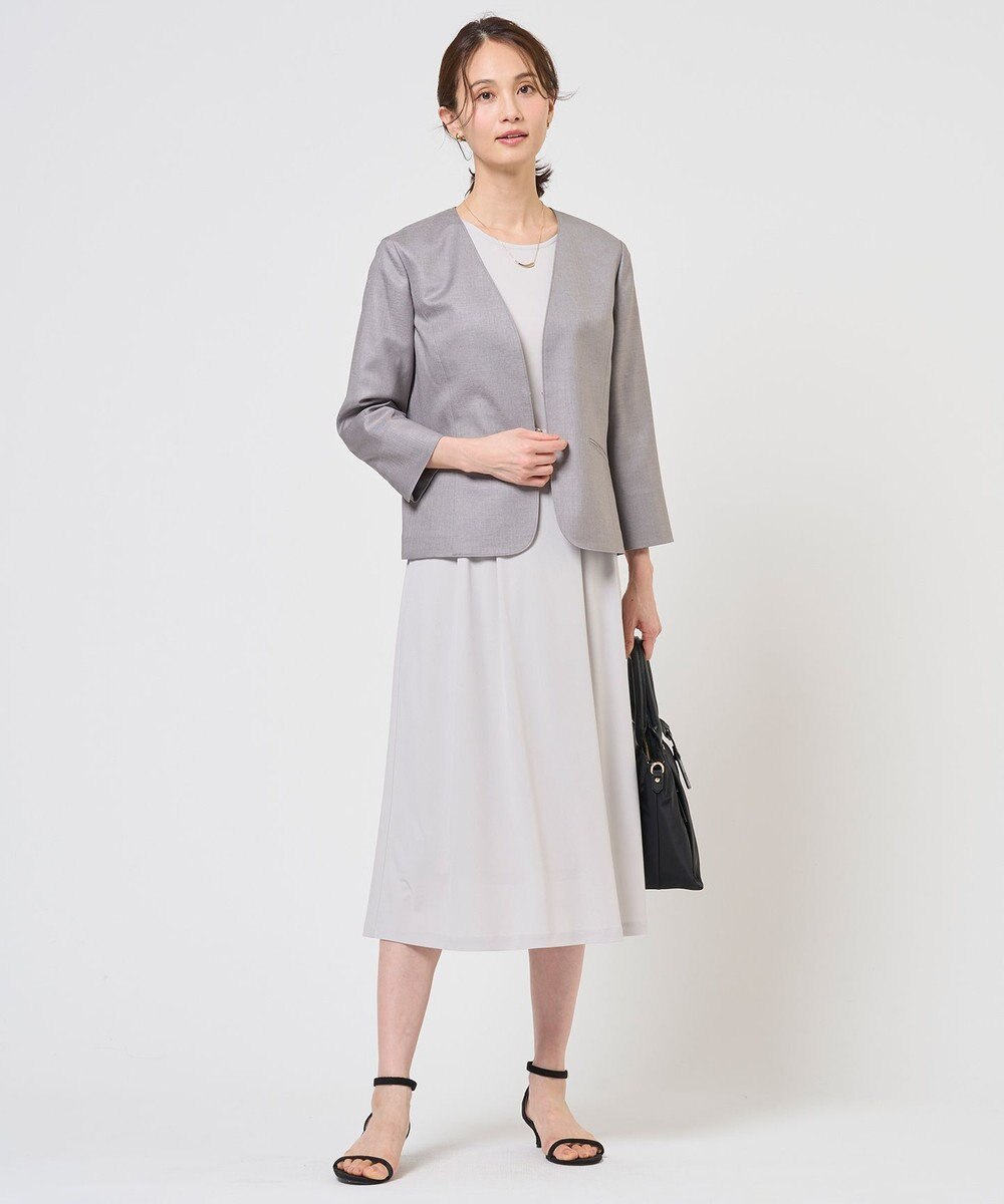 J.PRESS LADIES トリアセスムース フレア ワンピース 