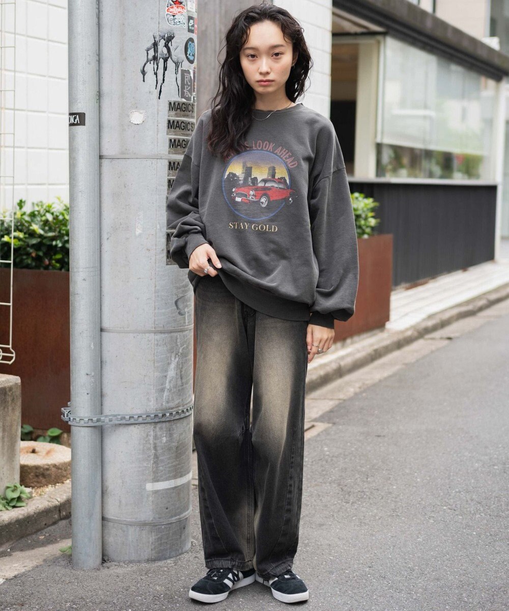 WEGO ヴィンテージライクピグメントスウェット 