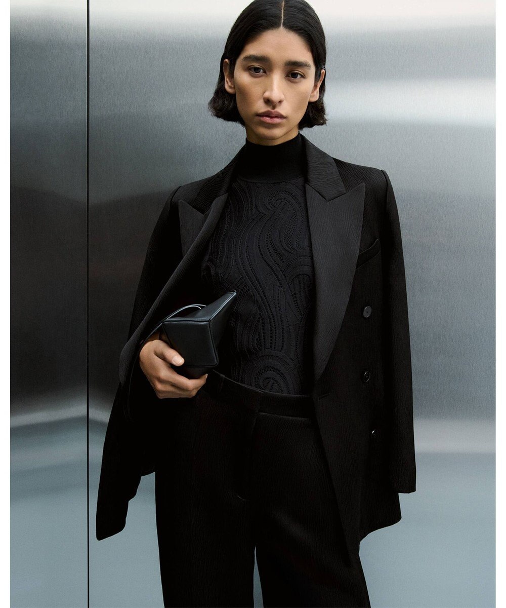 JOSEPH テクスチャードビスコース　ダブルブレステッドジャケット 