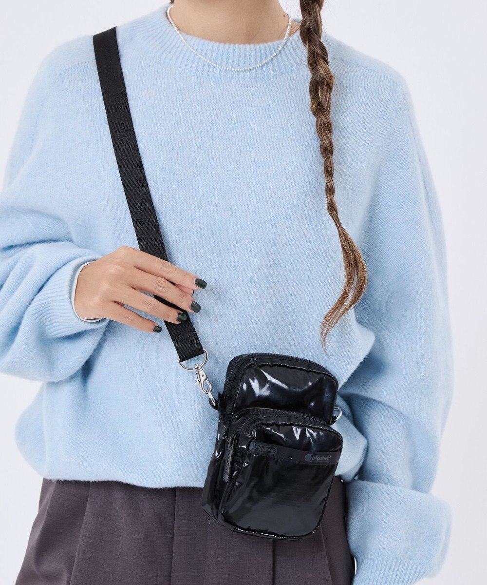 LeSportsac MINI PHONE BAG/ブラックシャイン 