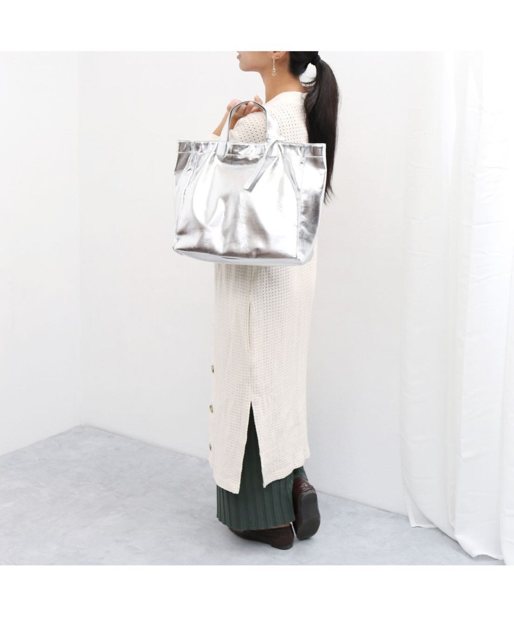 UNBILLION cachecache ソフトメタリックショッパートート 