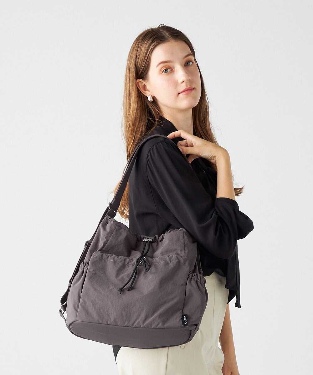 LA BAGAGERIE 【MONICA】クリンクルナイロン　ドロスト2WAYバッグ 