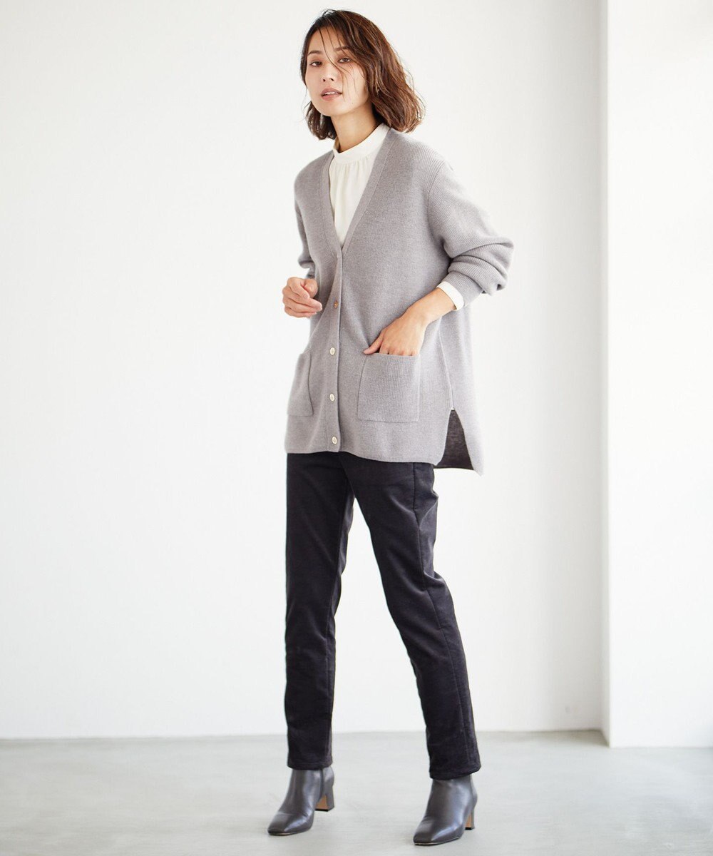 J.PRESS LADIES S 【洗える】AIRDUROYストレッチ パンツ 