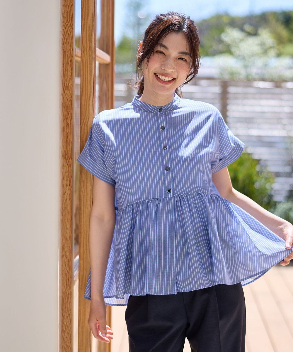 ANY 半袖ティアードブラウス 