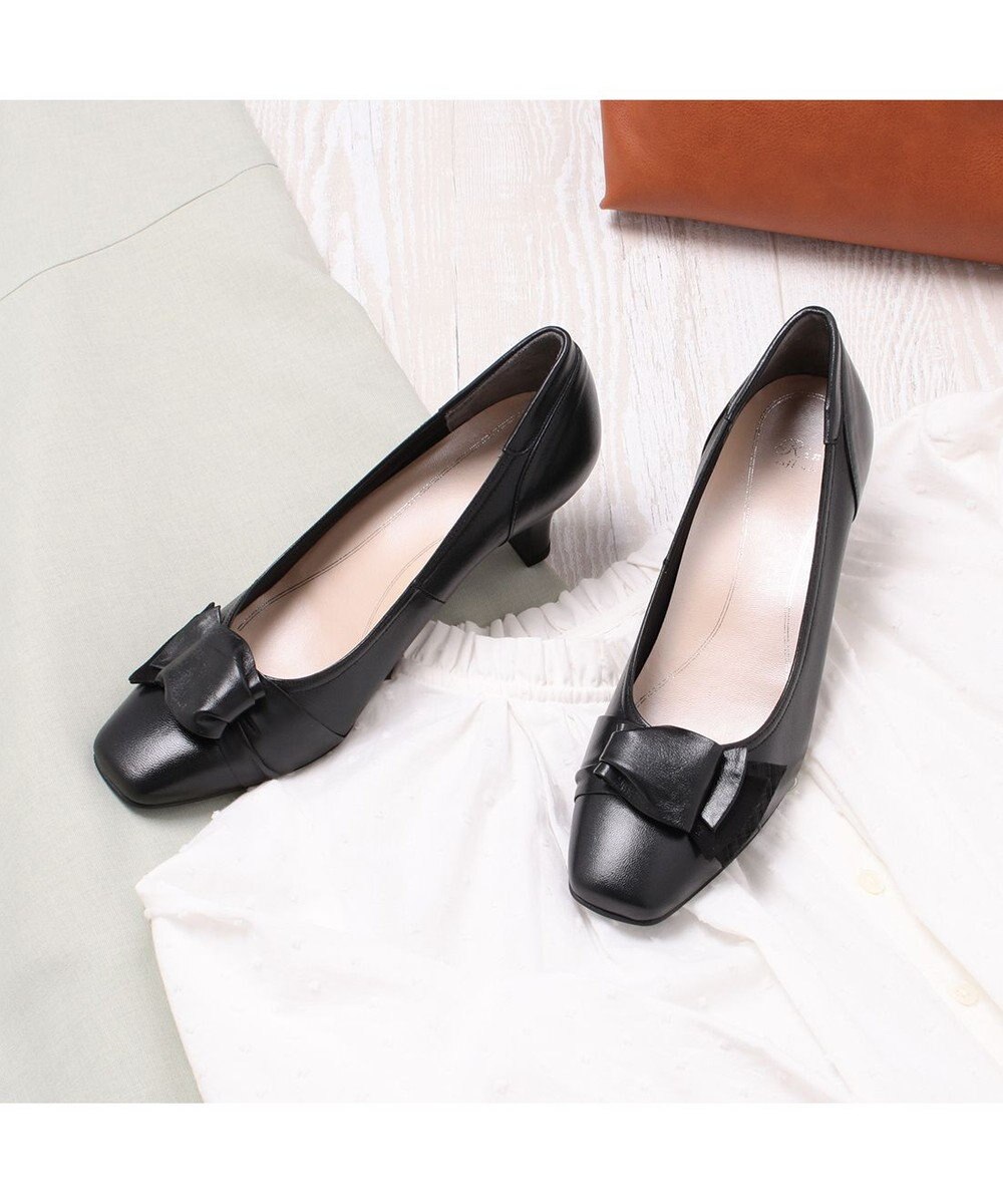 Riz raffinee <Riz raffinee>【高機能】スクエアドレープパンプス 