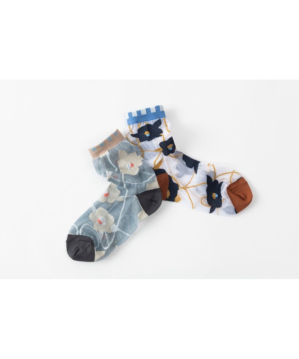 TRICOTE ツバキ柄ソックス 