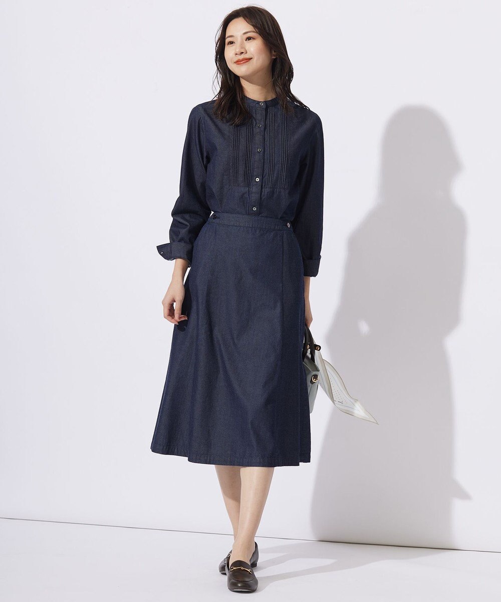 J.PRESS LADIES 【洗える・セットアップ対応】5ozバージラコンパクト ピンタック ブラウス 