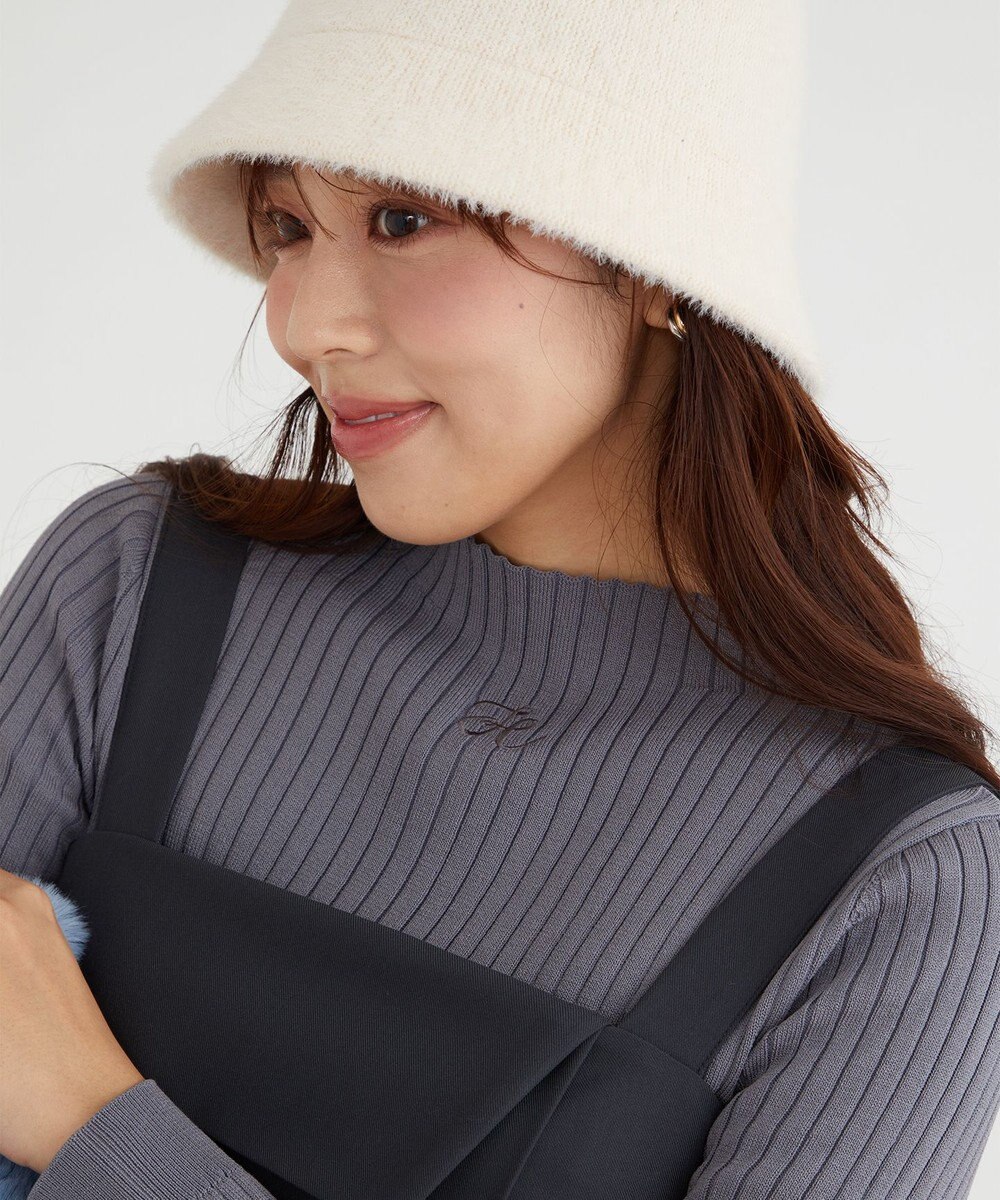 Feroux 【古畑星夏さん着用・セットアイテム】刺繍ポイント ニット × ジャンパー スカート 