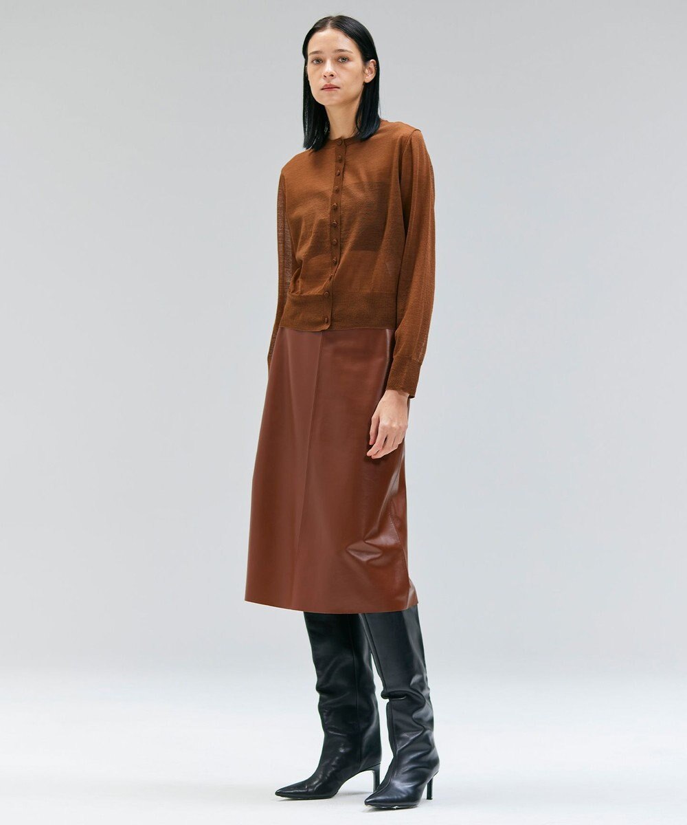 BEIGE， 【Precious 9月号掲載】CLYDE / ステッチベルトラムレザースカート 