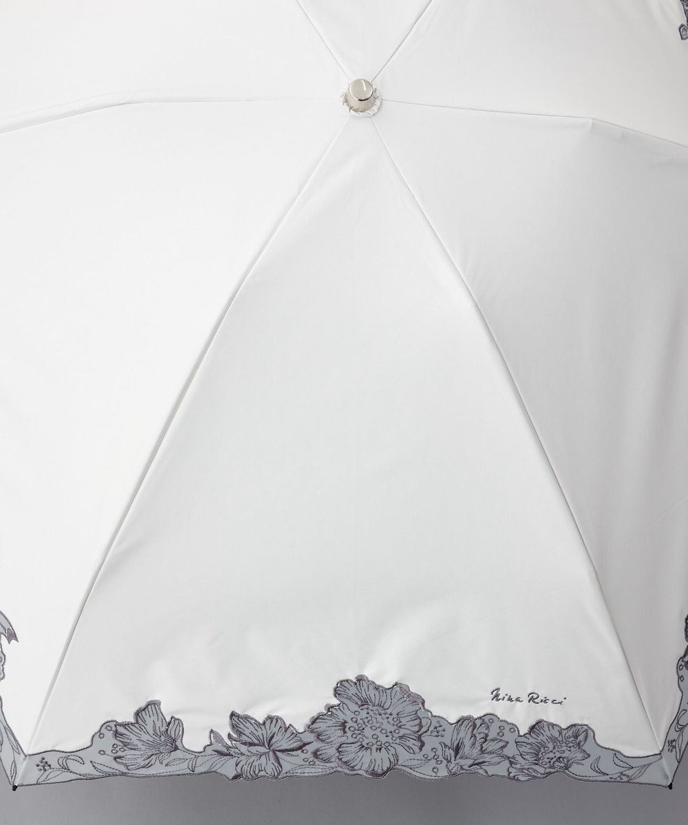 AURORA NINA RICCI （ニナリッチ)  刺しゅうオーガンジー掛け合わせ　晴雨兼用パラソル（折り畳み・ミニ傘） 