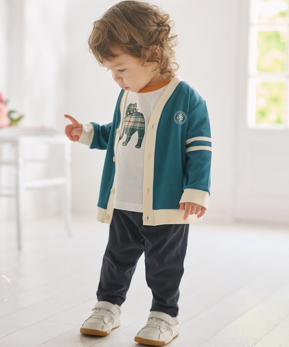 J.PRESS KIDS 【BOX付き】【80-90㎝】スムース 天竺カーディガン&長袖Tシャツ&パンツ セット 