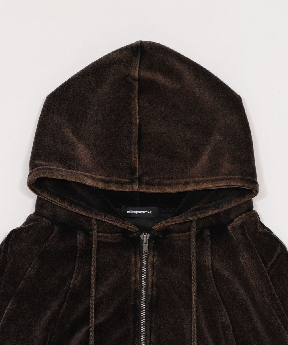 WEGO ベロア2ラインジップパーカー 