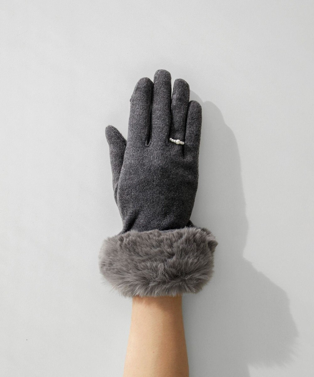 ORuKuBET 【オンワード・クローゼット限定】パールリング風エコファージャージグローブ (WOMEN)【スクワラン加工 / 抗菌機能・タッチパネル対応】 