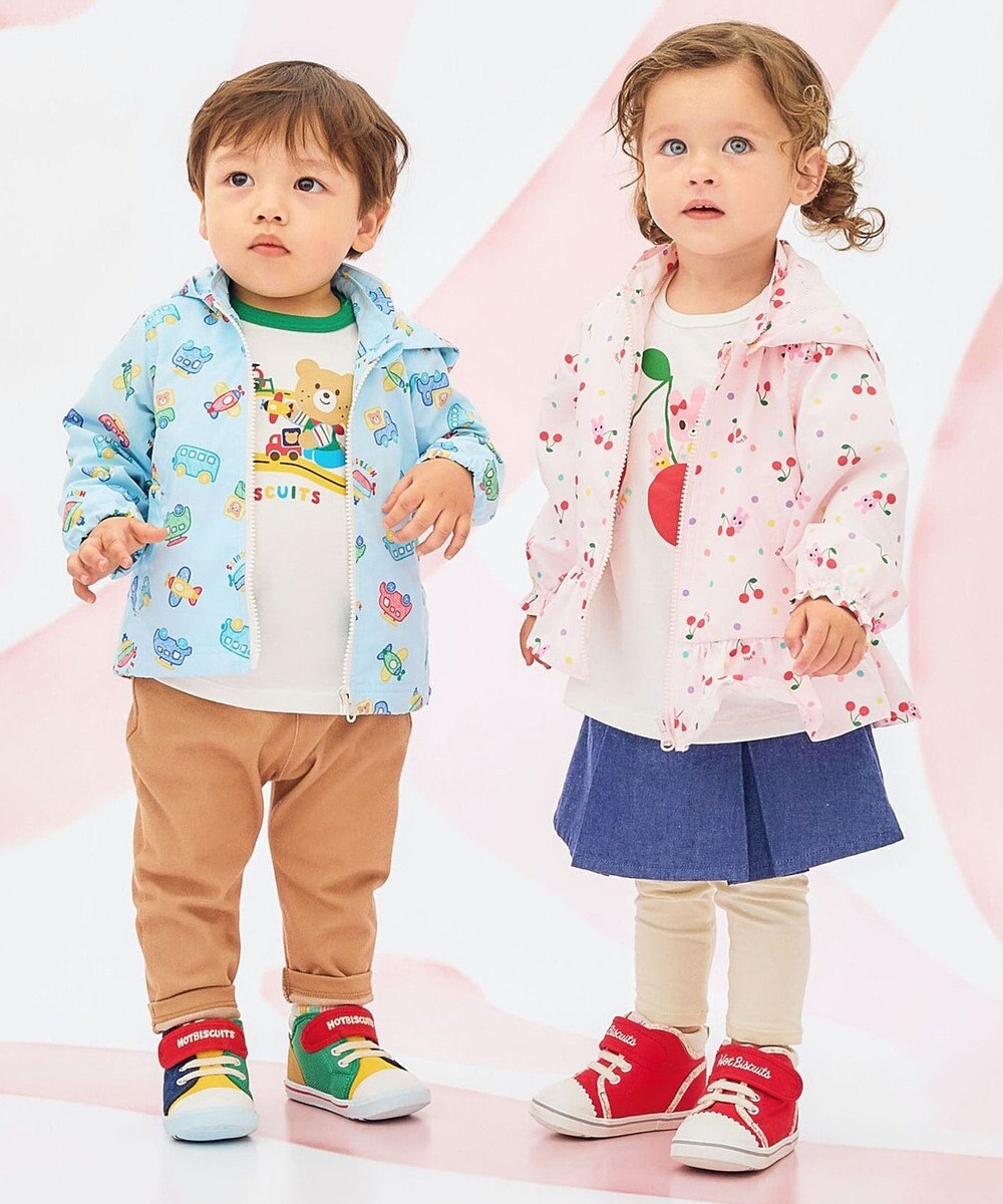 MIKI HOUSE HOT BISCUITS 【80-120cm】キャビット×さくらんぼ 総柄ウインドブレーカー 