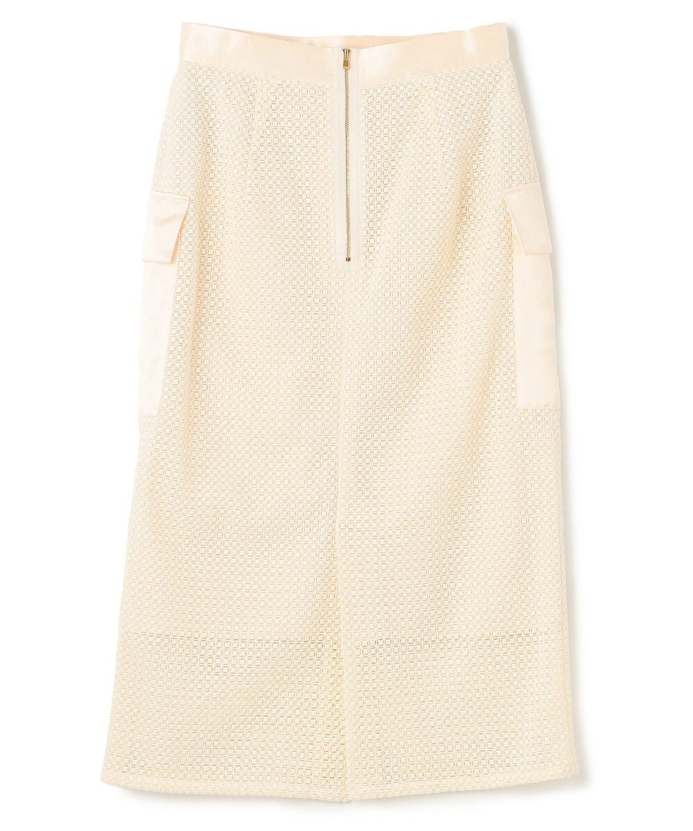 BEIGE， NIGELLA / 異素材MIXコットンレースビックポケットスカート 