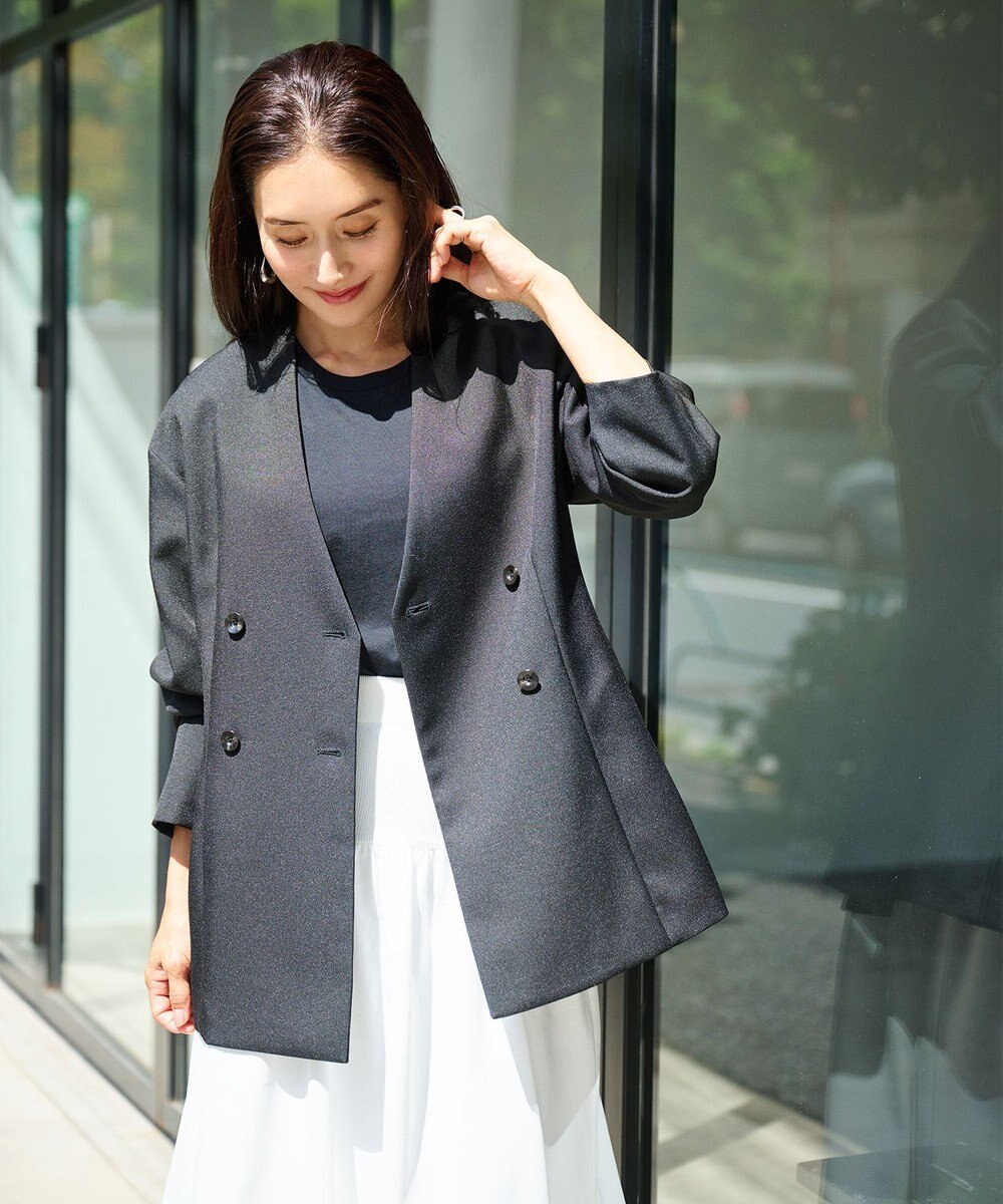 #Newans ウエストシェイプダブルジャケット 