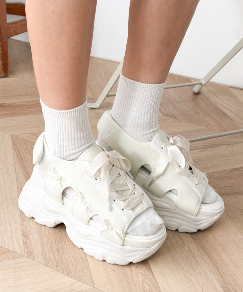 WEGO 厚底レースアップリボンスポサン 
