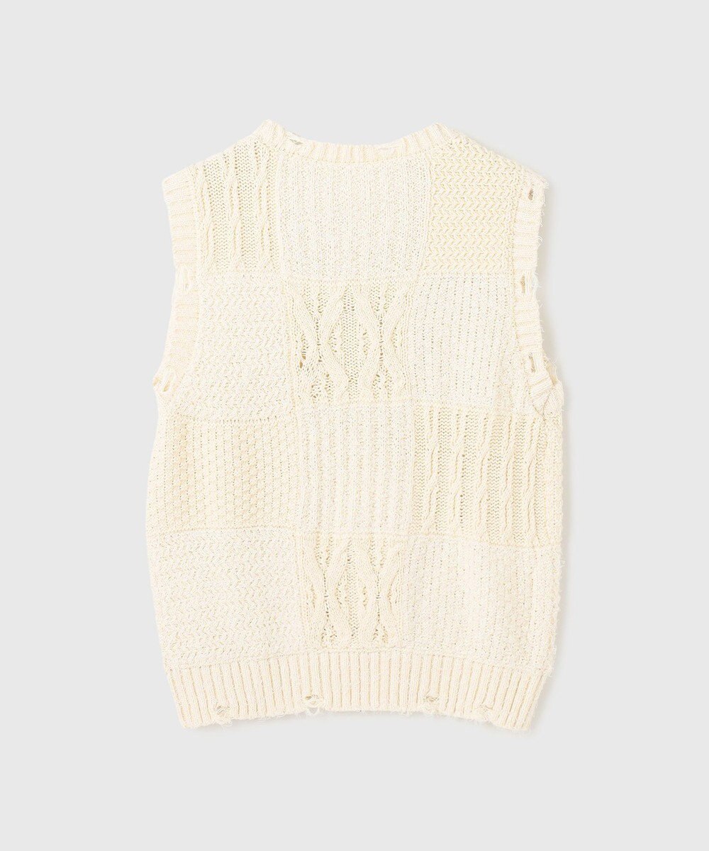 GRACE CONTINENTAL パッチワークニットトップ 