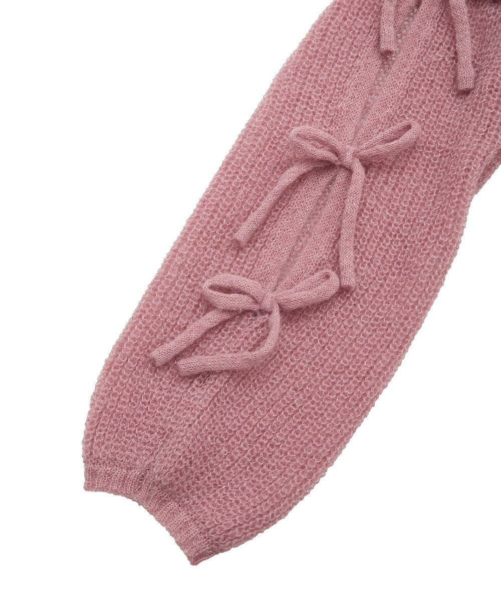 earth music&ecology サイドリボン透かしニットプルオーバー 