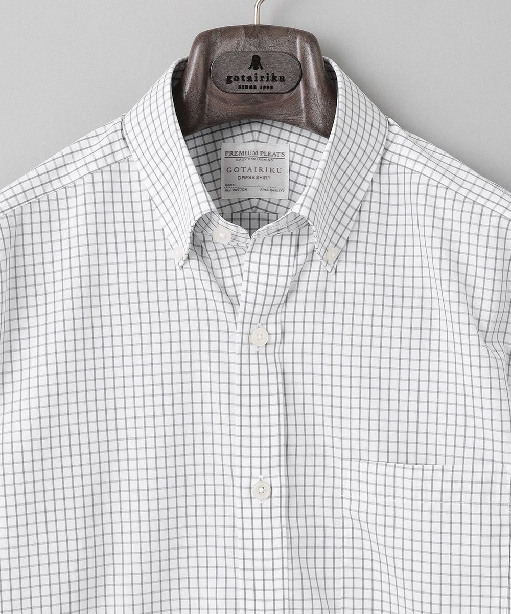 GOTAIRIKU 【形態安定】PREMIUMPLEATS_ボタンダウンカラー 通年ドレスシャツ 